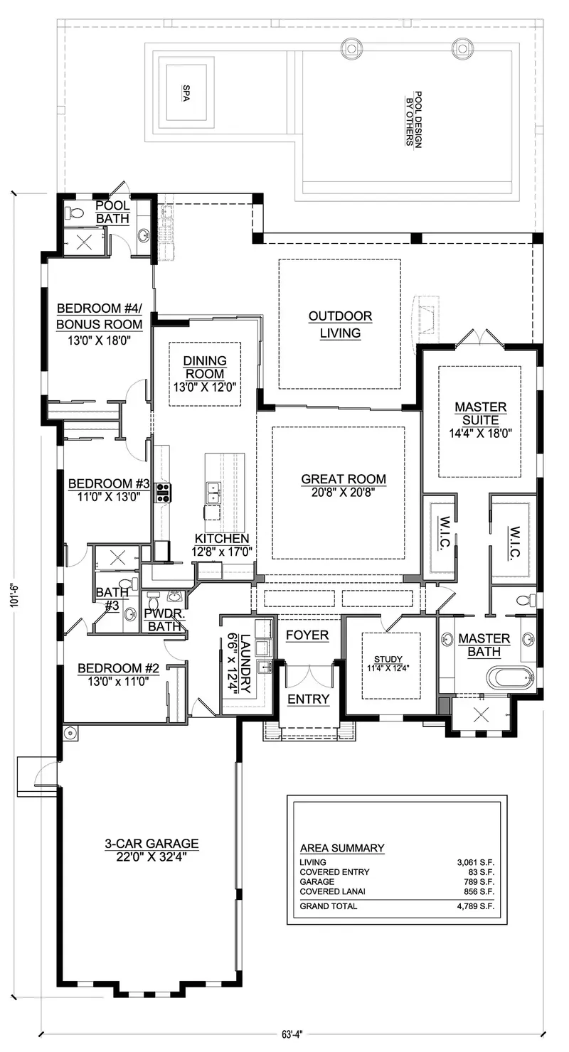 Parter 7 – Projekt domu parterowego o pow. 66 m², 4 Sypialnie — 91480R