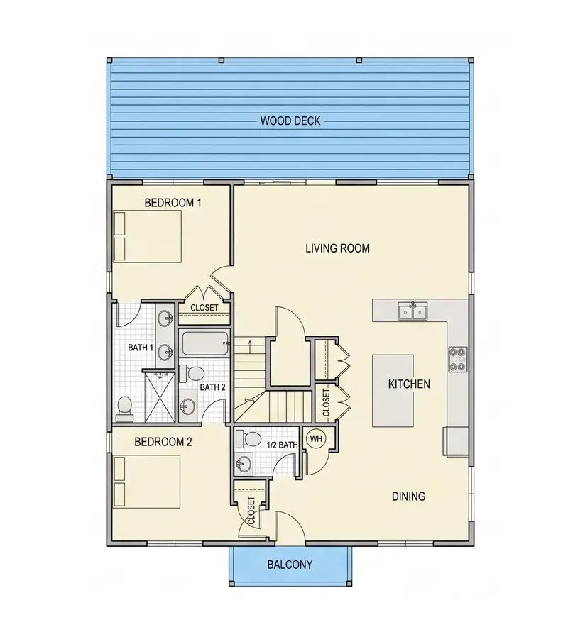 Parter 7 – Projekt domu dwupiętrowego o pow. 244 m², 6 Sypialnie — 53825R