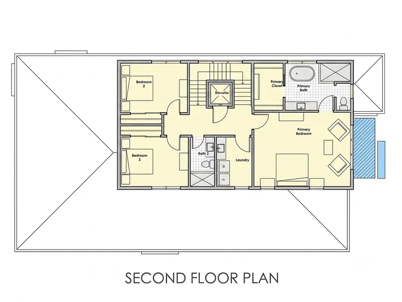 1. piętro 11 – Projekt domu piętrowego o pow. 299 m², 4 Sypialnie — 77169R