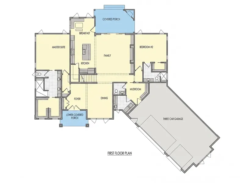Parter 11 – Projekt domu piętrowego o pow. 483 m², 5 Sypialnie — 22009R