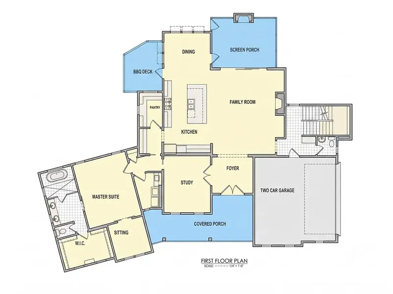 Parter 6 – Projekt domu piętrowego o pow. 433 m², 4 Sypialnie — 96376R
