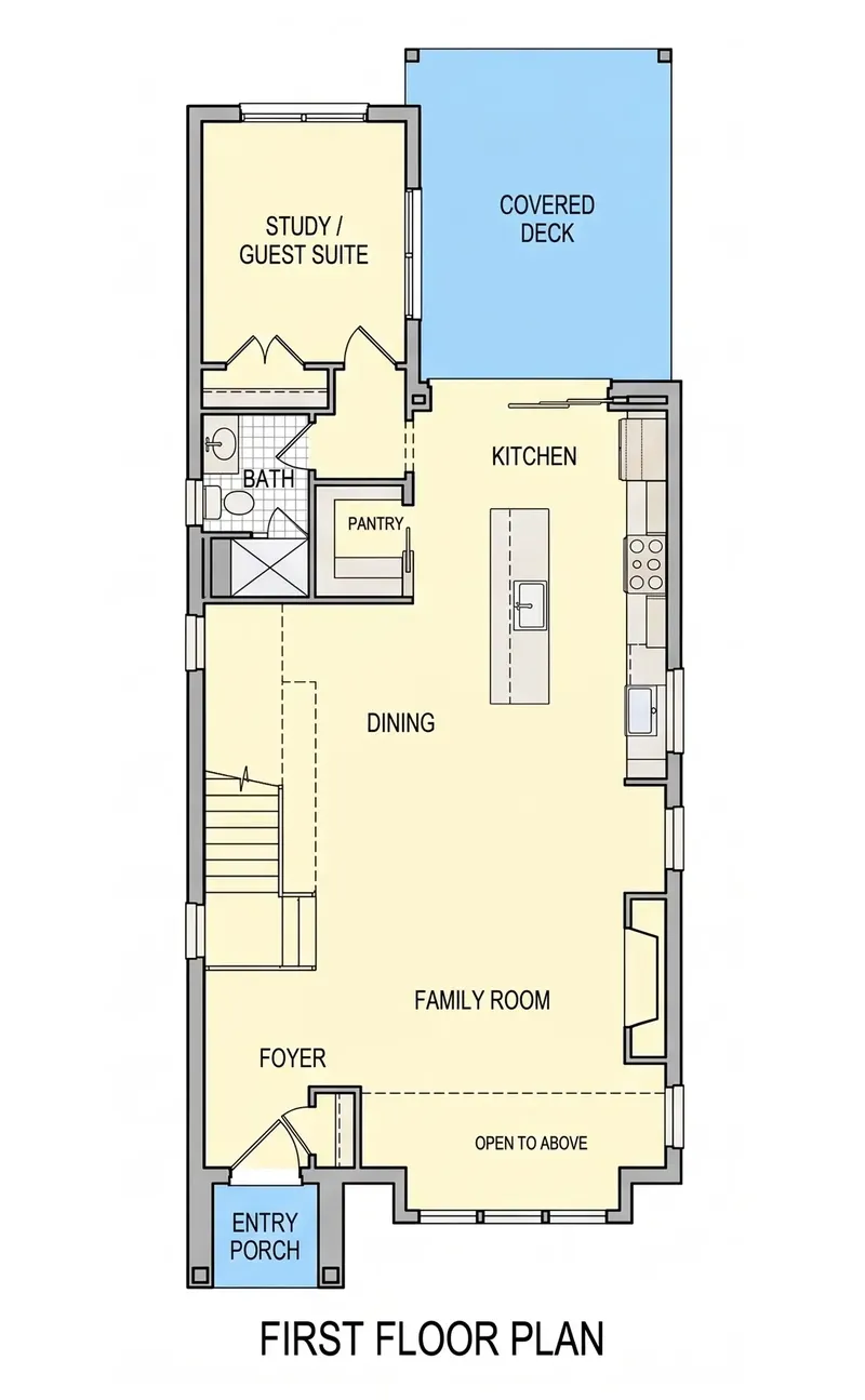 Parter 6 – Projekt domu dwupiętrowego o pow. 238 m², 4 Sypialnie — 57019R
