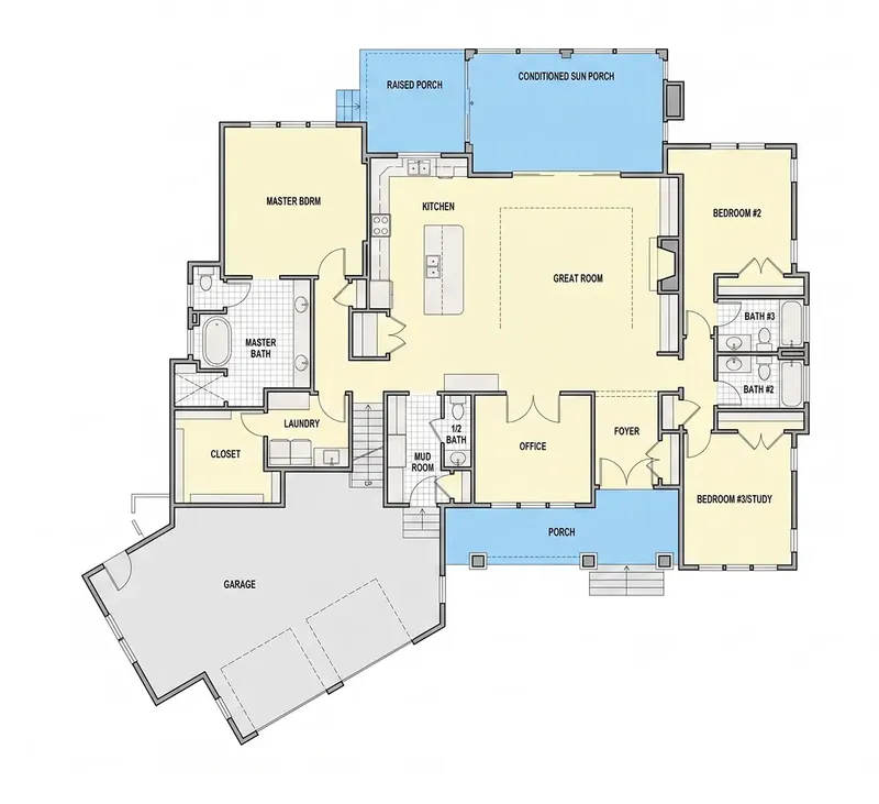 Parter 22 – Projekt domu piętrowego o pow. 331 m², 4 Sypialnie — 27439R