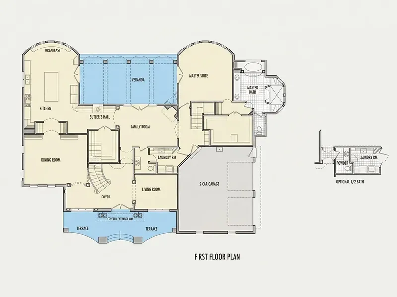 Parter 20 – Projekt domu piętrowego o pow. 479 m², 4 Sypialnie — 31095R