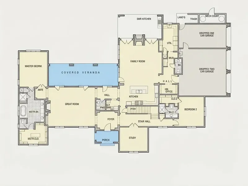 Parter 4 – Projekt domu z poddaszem użytkowym o pow. 633 m², 4 Sypialnie — 99208R
