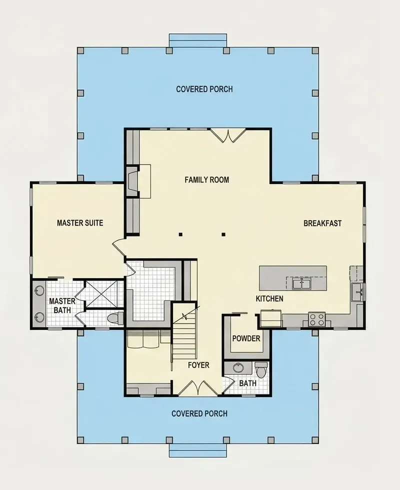 Parter 6 – Projekt domu z poddaszem użytkowym o pow. 228 m², 4 Sypialnie — 80236R