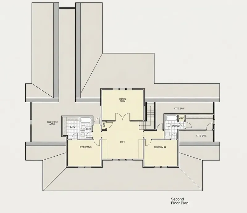 1. piętro 9 – Projekt domu z poddaszem użytkowym o pow. 341 m², 4 Sypialnie — 36061R