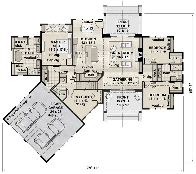 Parter 16 – Projekt domu z poddaszem użytkowym o pow. 200 m², 3 Sypialnie — 85811R