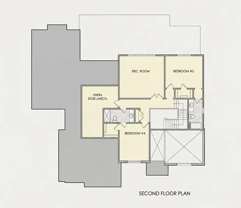 1. piętro 19 – Projekt domu z poddaszem użytkowym o pow. 346 m², 4 Sypialnie — 61936R