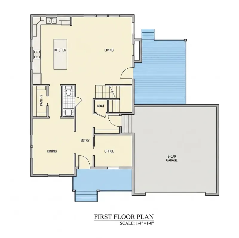 Parter 8 – Projekt domu piętrowego o pow. 246 m², 4 Sypialnie — 14228R