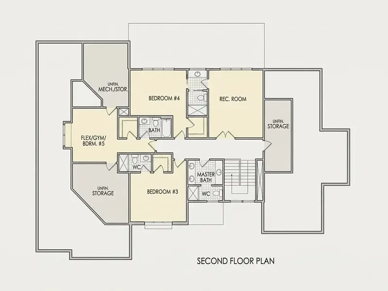 1. piętro 25 – Projekt domu z poddaszem użytkowym o pow. 399 m², 5 Sypialnie — 51547R