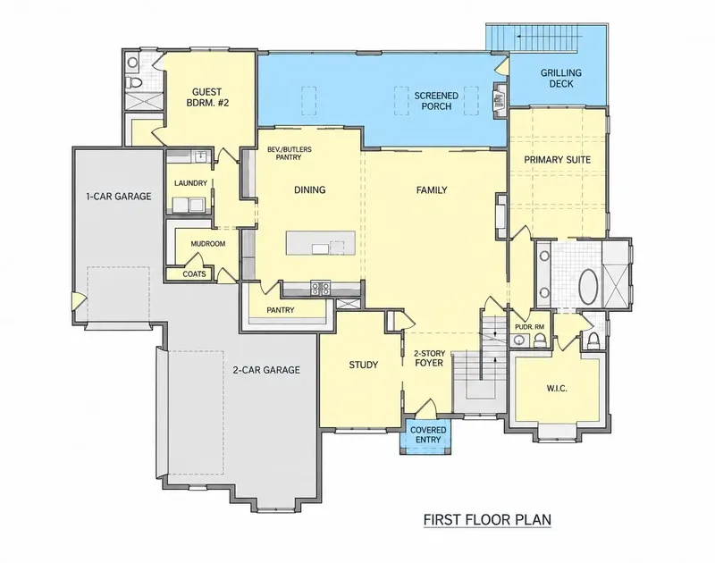 Parter 23 – Projekt domu piętrowego o pow. 553 m², 4 Sypialnie — 34919R