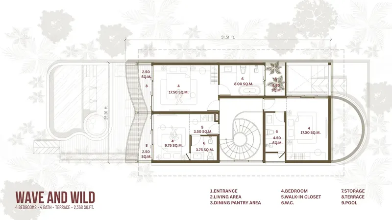 1. piętro 19 – Projekt domu piętrowego o pow. 194 m², 4 Sypialnie — 29555R