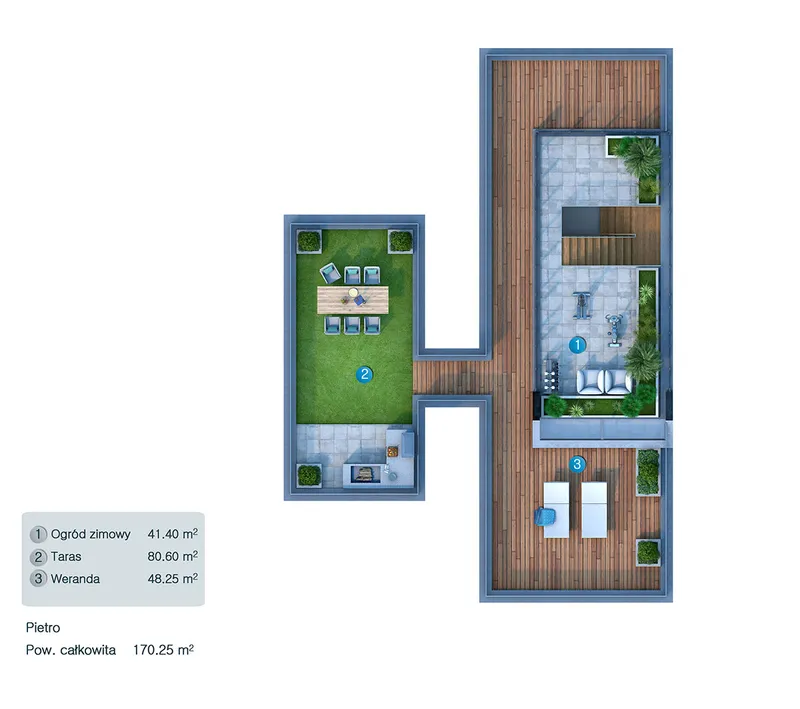 2. piętro 12 – Projekt domu dwupiętrowego o pow. 338 m², 4 Sypialnie — 36682C