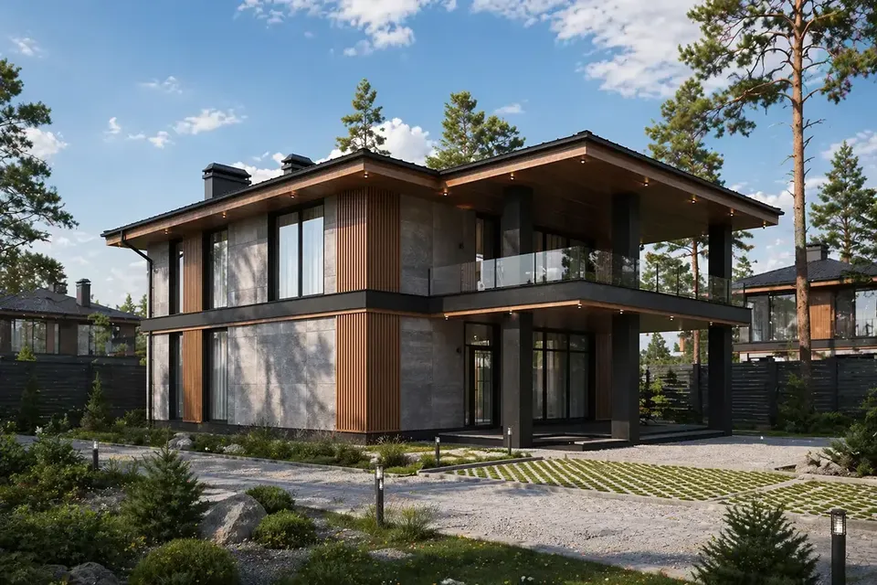 Główne obrazy 2 – Projekt domu piętrowego o pow. 193 m², 4 Sypialnie — 21643R