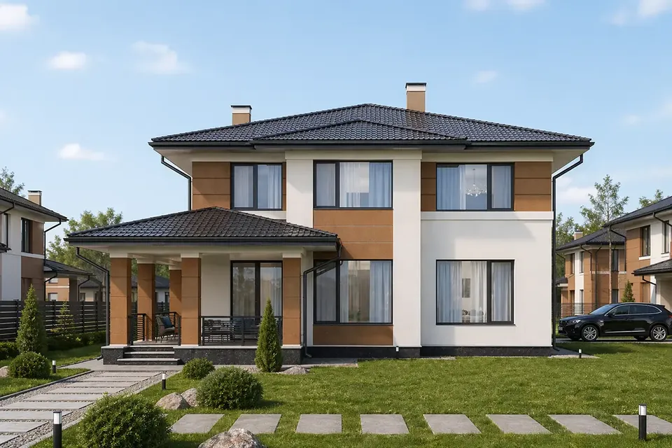 Główne obrazy 2 – Projekt domu piętrowego o pow. 184 m², 5 Sypialnie — 10542R