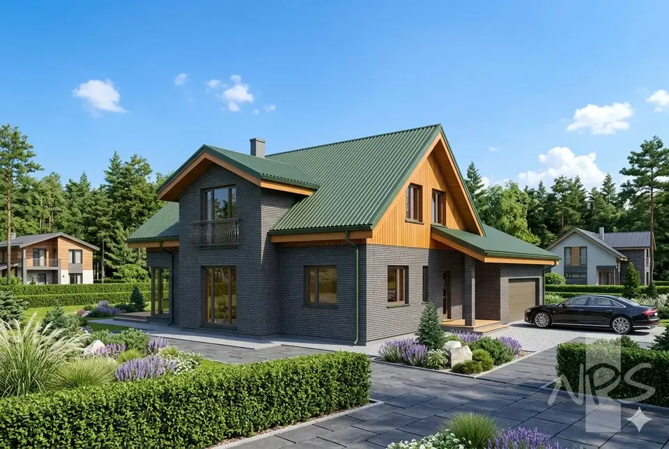 Główne obrazy 2 – Projekt domu z poddaszem użytkowym o pow. 212 m², 3 Sypialnie — 53551R
