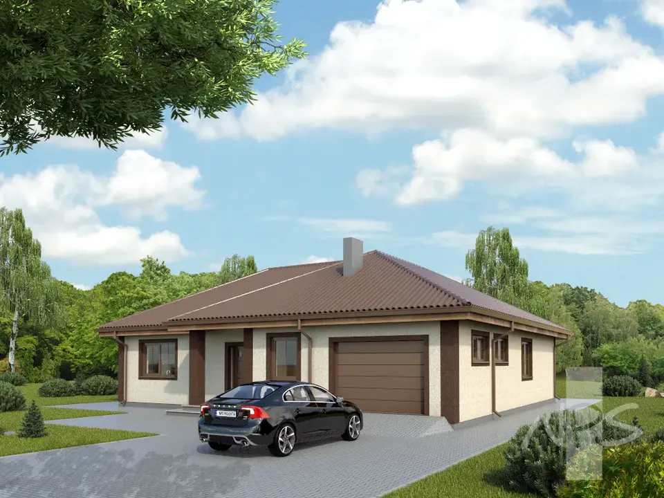 Główne obrazy 2 – Projekt domu parterowego o pow. 146 m², 3 Sypialnie — 53687R