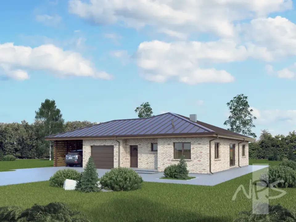 Główne obrazy 2 – Projekt domu parterowego o pow. 164 m², 3 Sypialnie — 78569R
