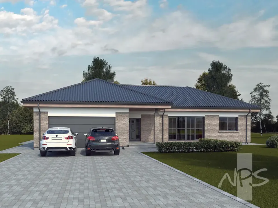 Główne obrazy 2 – Projekt domu parterowego o pow. 173 m², 4 Sypialnie — 20721R