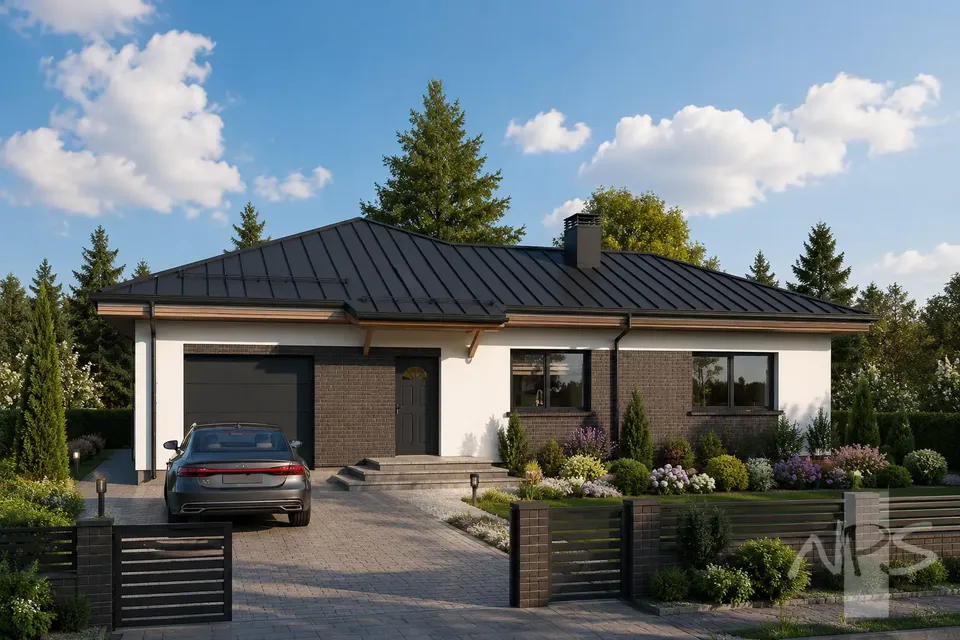 Główne obrazy 2 – Projekt domu parterowego o pow. 159 m², 3 Sypialnie — 41036R