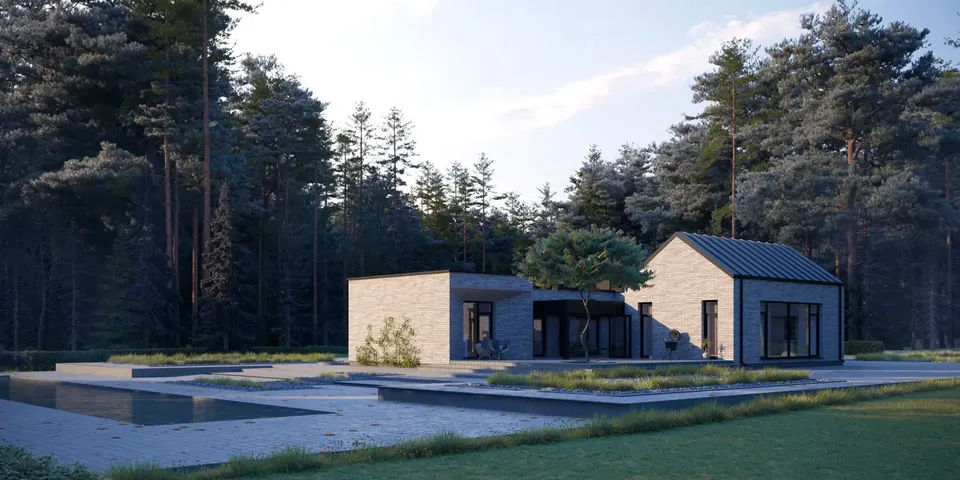 Główne obrazy 1 – Projekt domu parterowego o pow. 205 m², 3 Sypialnie — 64836R