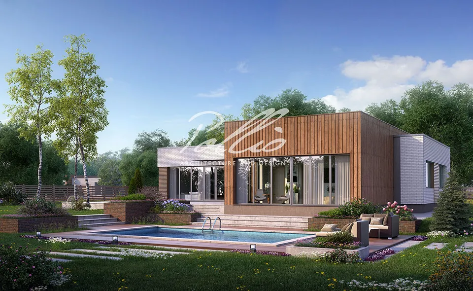 Główne obrazy 1 – Projekt domu parterowego o pow. 217 m², 3 Sypialnie — 87176C